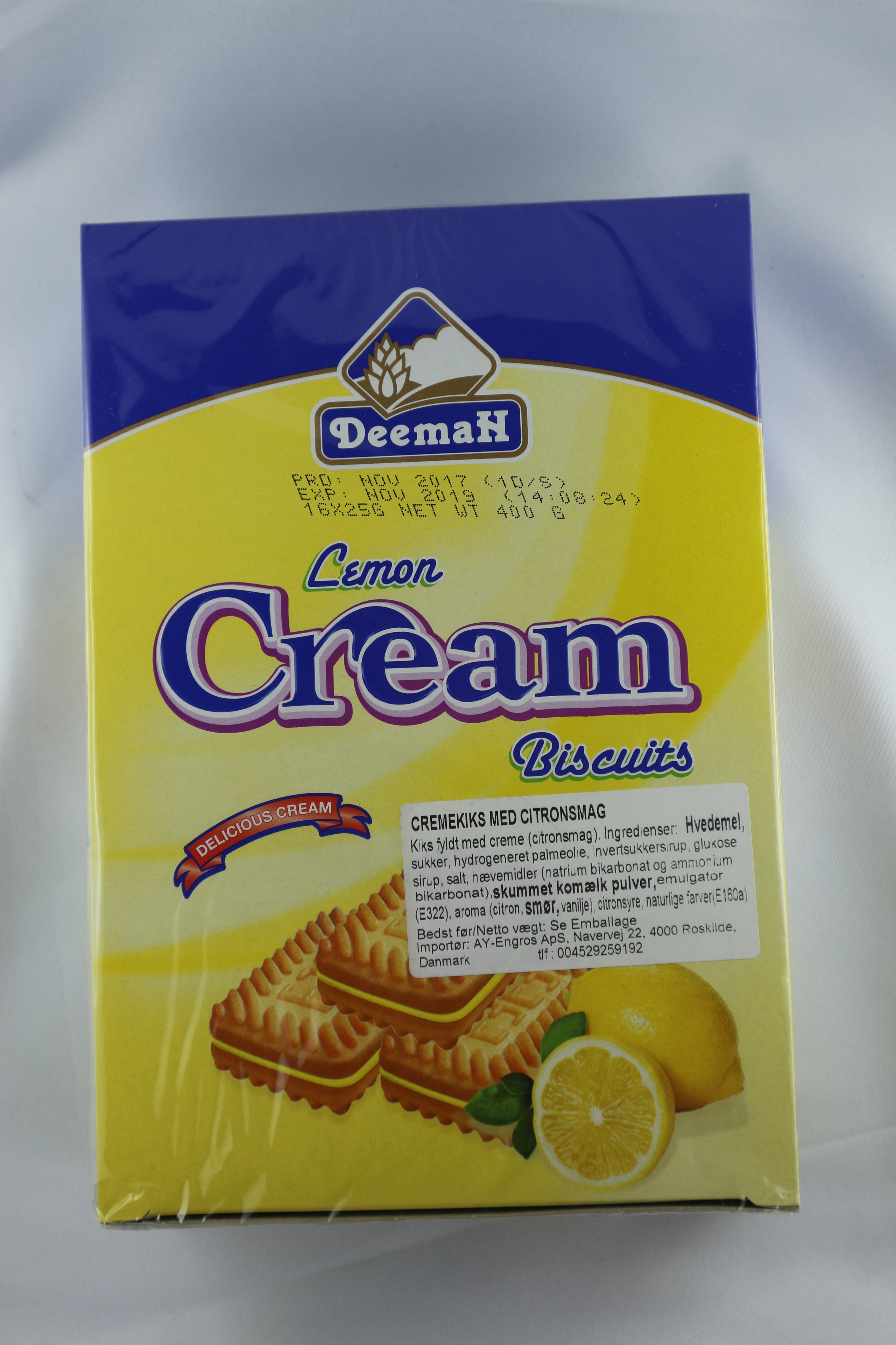 Deemah, Kekse mit Zitronencremefüllung, 400 Gramm – Sham GmbH